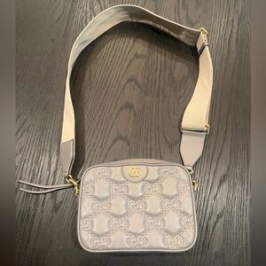 Gucci Grey Embossed Crossbody Bag